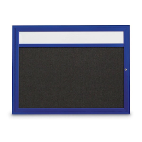 Slim Enclosed Corkboard, 30"x36", Bronze Alum Frame/Medium Grey